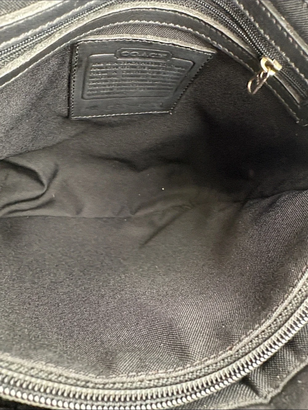 Coach Black Nylon Tote with Leather Handles
